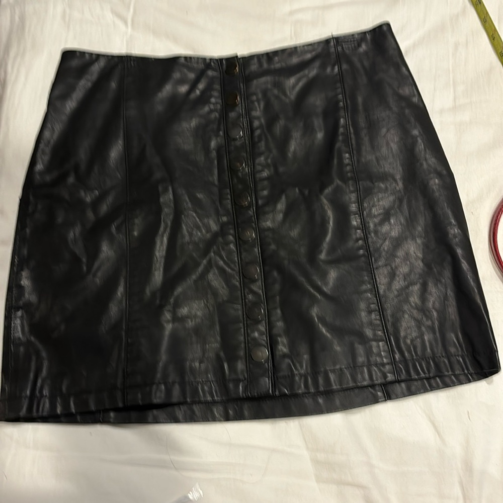Free people faux leather skirt 10